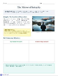 Reflecting on Character and Aspirations