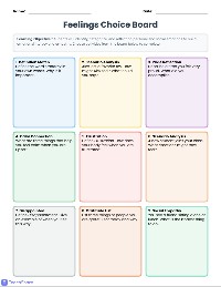 My Emotional Awareness Choice Board