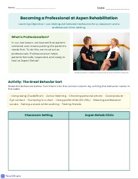 Classroom vs. Clinic Sorting Task