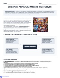 Analysis of Macario Tiu's Balyan