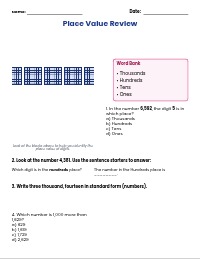 Modified 4th Grade Summer Math Review