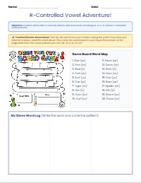 R-Controlled Vowels Adventure Board Game