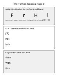 Daily Literacy Mastery Probes for Oliver