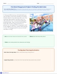 Finding the Main Idea on the Playground