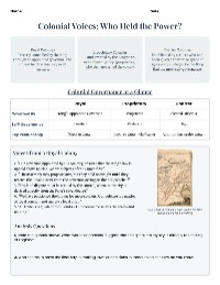 Understanding Colonial Power Structures