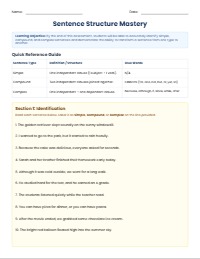 Sentence Structure Mastery Assessment