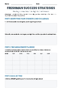 Freshman Success Strategies