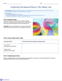 Wave Medium Inquiry Activity