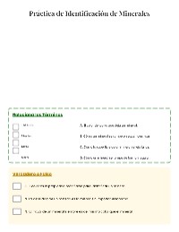 Identificación de Minerales