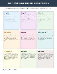 American Literature & History Choice Board 1750-1800