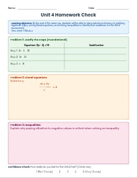 Algebra 1 Unit 4 Warm-Up Review