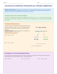 Dominio de Ecuaciones Cuadráticas y Soluciones