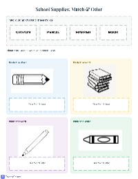 School Objects Match & Color