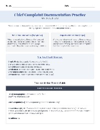 Chief Complaint Documentation Practice