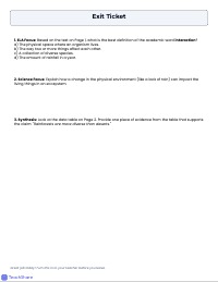 Exploring Ecosystems: Reading and Reasoning