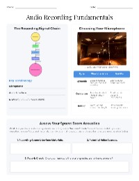 Introduction to Audio Recording