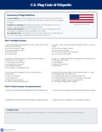 Symbolism and Respect for the United States Flag
