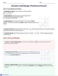 Mastering Domain, Range, and Interval Notation