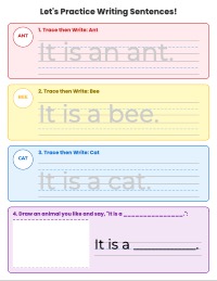 Tracing and Writing Early Literacy Sentences