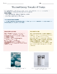 Thermal Energy Transfer Design Challenge