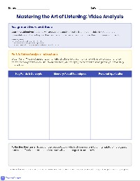 Effective Listening Analysis Assignment