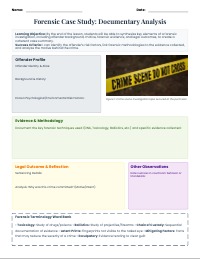Forensic Case Study Analysis Worksheet