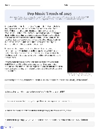 Pop Music Trends in 2025