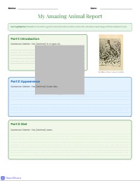 My Animal Report Writing Planner