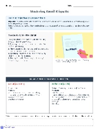 Email Etiquette Workshop