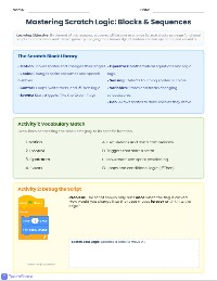 Mastering Scratch Programming Logic