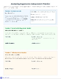 Evaluating Arguments and Claims