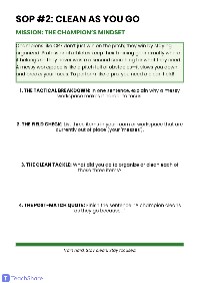 SOP #2: CLEAN AS YOU GO