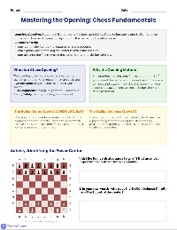 Chess Opening Basics