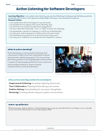 Listening Actively in Software Development Teams