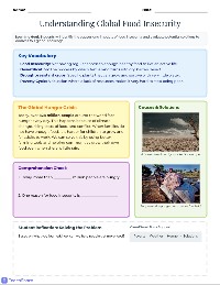 Food Insecurity Worksheet
