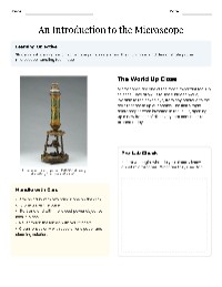 Introduction to Microscopes