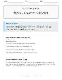 Week 4 Narrative Writing Workshop