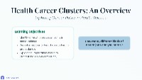 Health Career Clusters: An Overview