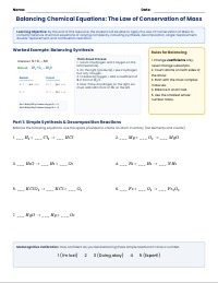Mastering Chemical Equation Balancing Worksheet