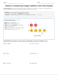 Session 2: Mastering Integer Addition with Chip Models Part 2