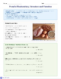 Proteins: Structure and Function Review