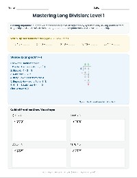 Long Division Mastery Practice