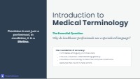 Introduction to Essential Medical Terminology