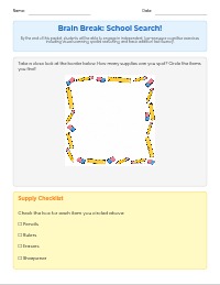 Fun School Day Early Finisher Packet