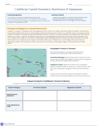 Caribbean Tourism: Hurricanes and Sargassum Interrelationships