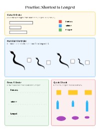 Comparing Lengths Activities