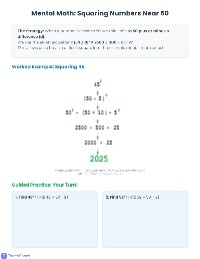 Mental Math Squaring Tricks