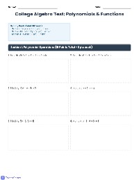 College Algebra Operations Test