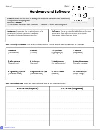 Hardware and Software Discovery Worksheet