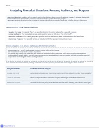 Rhetorical Situation Identification Quiz